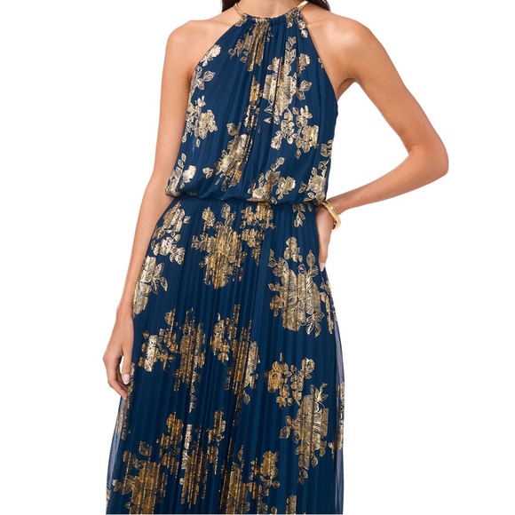 MSK Women's Embellishment Halter-Neck Pleated Maxi Dress Size 12 - Picture 4 of 17